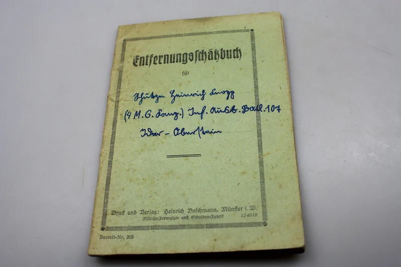 Entfernungsschakbuch Handbuch MG WW2