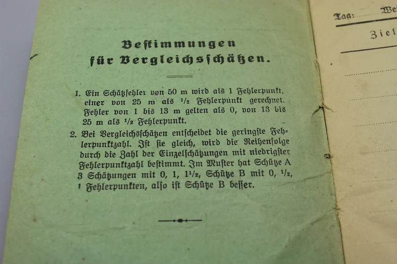 Entfernungsschakbuch Handbuch MG WW2