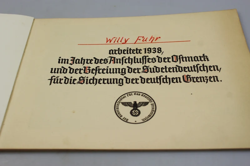 Broschüre/ Urkunde RAD - 1938