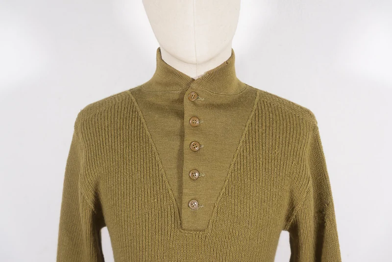US-Army-Wollpullover aus dem Zweiten Weltkrieg – „5-Knopf“-Pullover