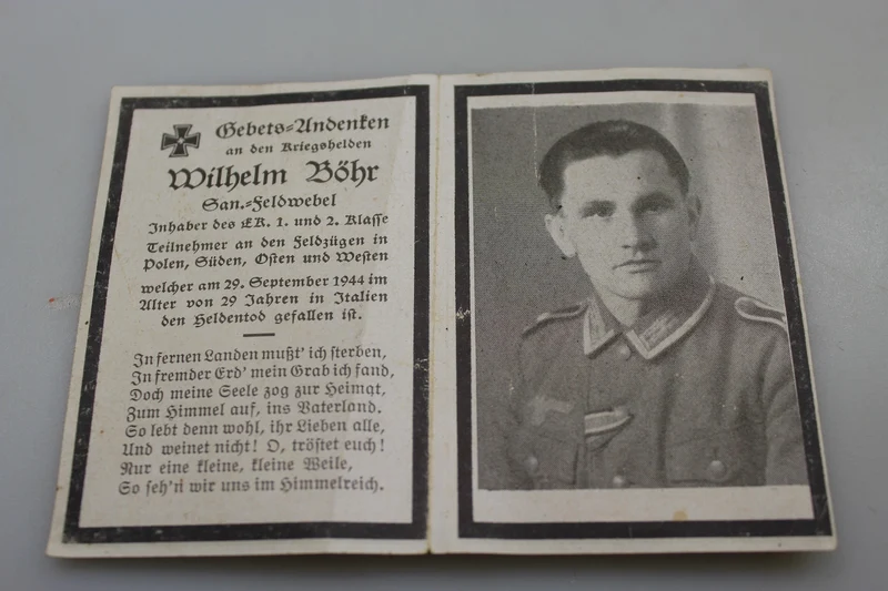 #2 Sterbebilder WH fiel 1944 in Italien