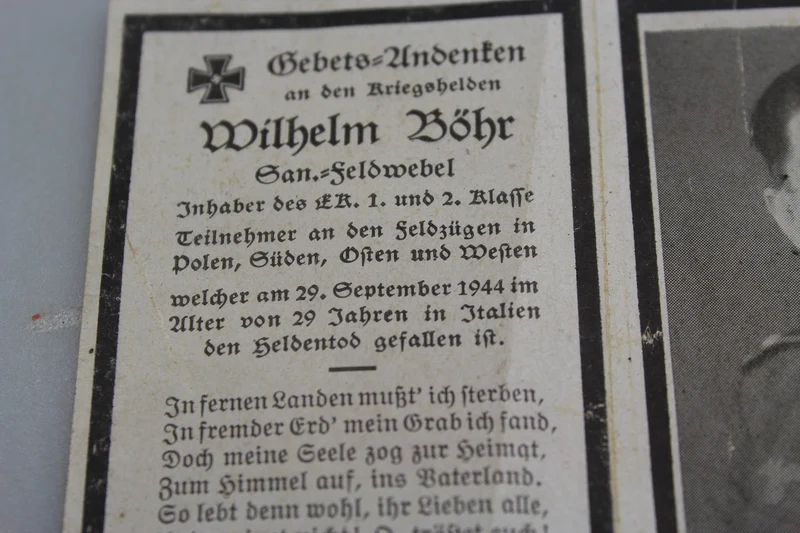 #2 Sterbebilder WH fiel 1944 in Italien