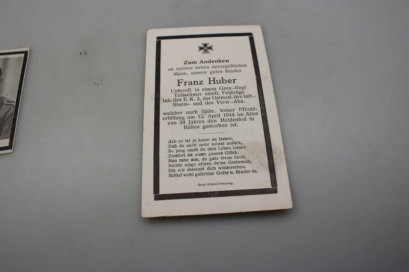 #2 Sterbebilder WH fiel 1944 in Italien