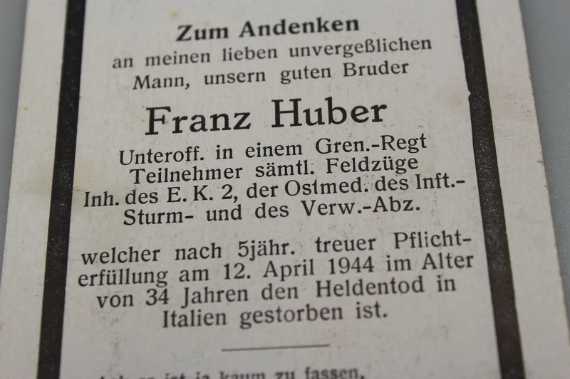 #2 Sterbebilder WH fiel 1944 in Italien