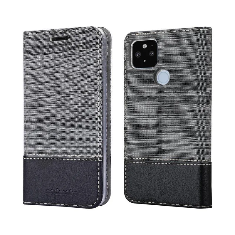 Cadorabo Hülle kompatibel mit Google PIXEL 5 XL Schutzhülle mit Magnetverschluss, Standfunktion und Kartenfach