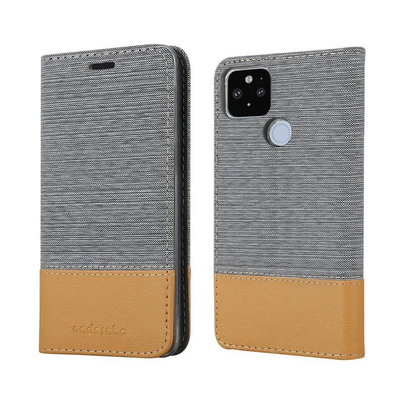 Cadorabo Hülle kompatibel mit Google PIXEL 5 XL Schutzhülle mit Magnetverschluss, Standfunktion und Kartenfach