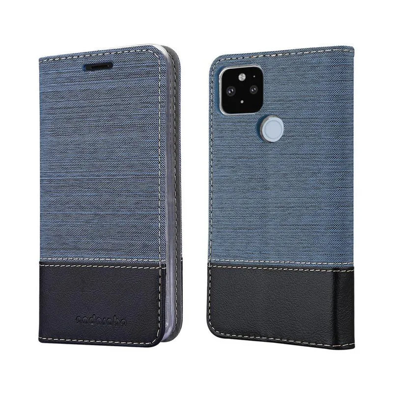 Cadorabo Hülle kompatibel mit Google PIXEL 5 XL Schutzhülle mit Magnetverschluss, Standfunktion und Kartenfach