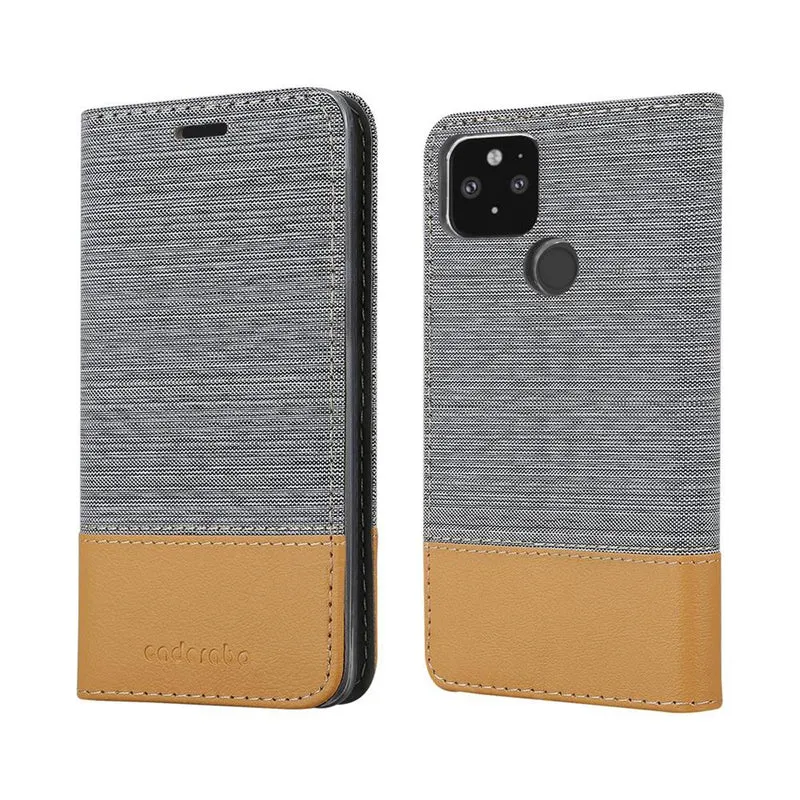 Cadorabo Hülle kompatibel mit Google PIXEL 5 Schutzhülle mit Magnetverschluss, Standfunktion und Kartenfach