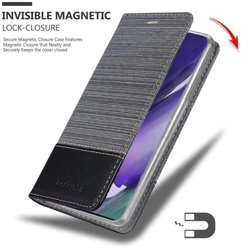 Cadorabo Hülle kompatibel mit Samsung Galaxy NOTE 20 PLUS Schutzhülle mit Magnetverschluss, Standfunktion und Kartenfach