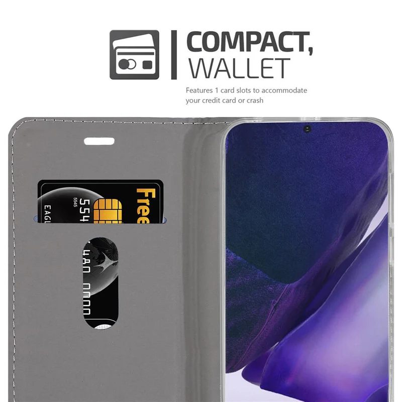 Cadorabo Hülle kompatibel mit Samsung Galaxy NOTE 20 PLUS Schutzhülle mit Magnetverschluss, Standfunktion und Kartenfach
