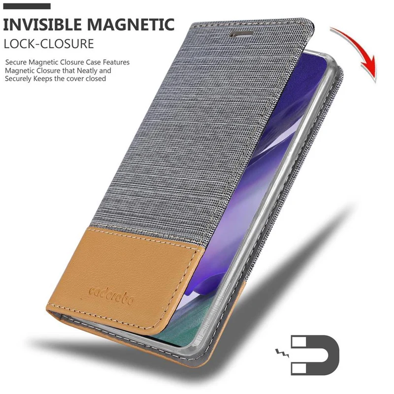 Cadorabo Hülle kompatibel mit Samsung Galaxy NOTE 20 PLUS Schutzhülle mit Magnetverschluss, Standfunktion und Kartenfach