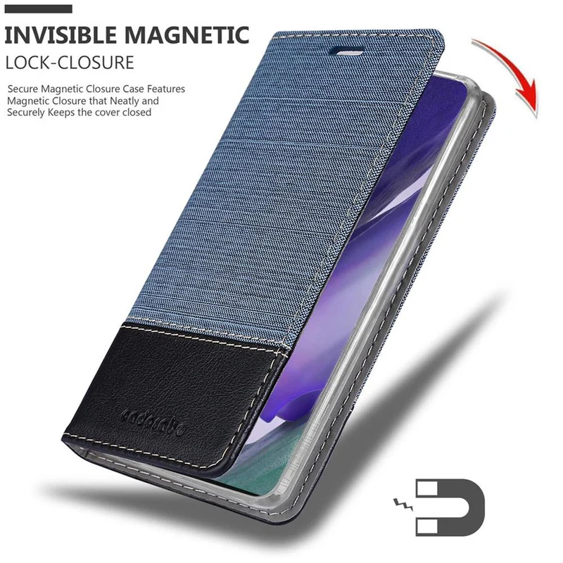 Cadorabo Hülle kompatibel mit Samsung Galaxy NOTE 20 PLUS Schutzhülle mit Magnetverschluss, Standfunktion und Kartenfach