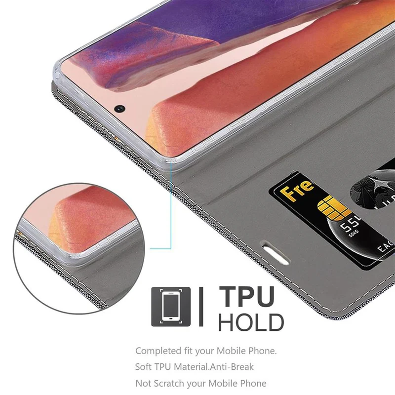 Cadorabo Hülle kompatibel mit Samsung Galaxy NOTE 20 Schutzhülle mit Magnetverschluss, Standfunktion und Kartenfach