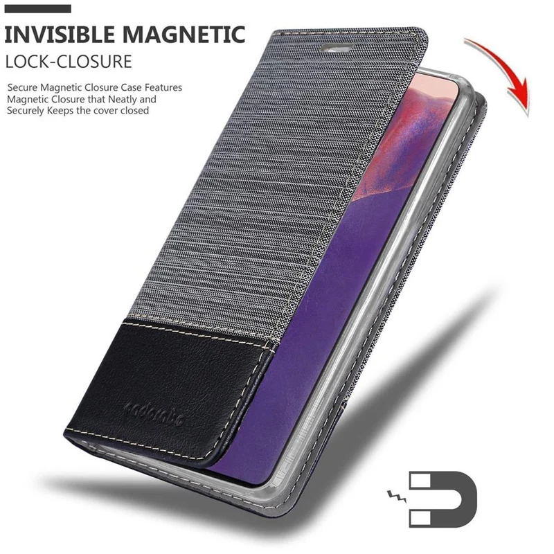 Cadorabo Hülle kompatibel mit Samsung Galaxy NOTE 20 Schutzhülle mit Magnetverschluss, Standfunktion und Kartenfach