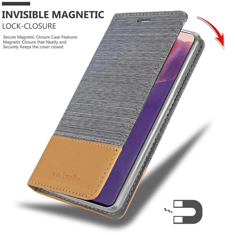 Cadorabo Hülle kompatibel mit Samsung Galaxy NOTE 20 Schutzhülle mit Magnetverschluss, Standfunktion und Kartenfach