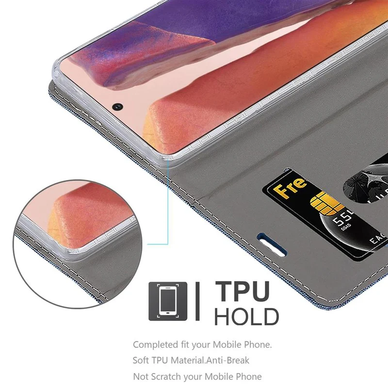 Cadorabo Hülle kompatibel mit Samsung Galaxy NOTE 20 Schutzhülle mit Magnetverschluss, Standfunktion und Kartenfach