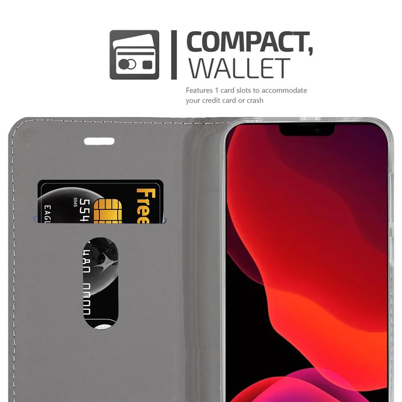 Cadorabo Hülle kompatibel mit Apple iPhone 12 PRO MAX Schutzhülle mit Magnetverschluss, Standfunktion und Kartenfach