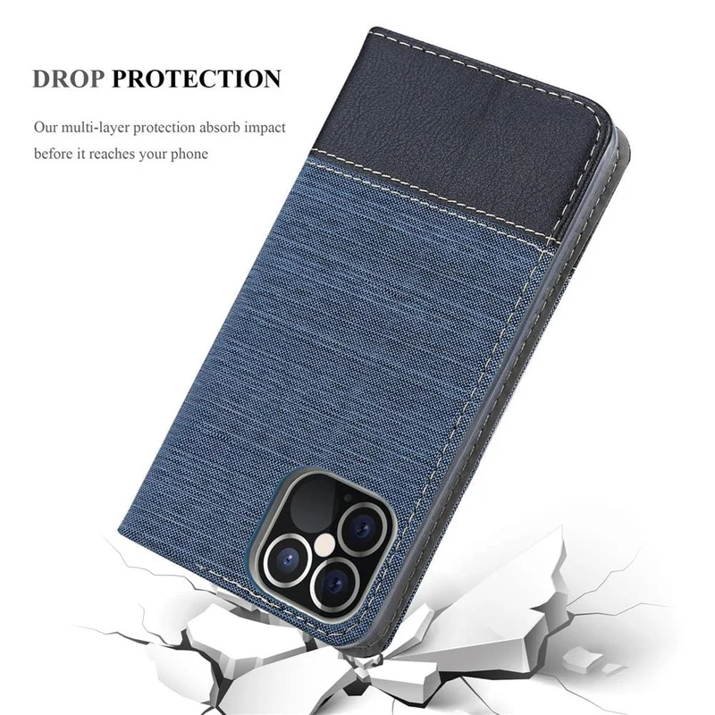 Cadorabo Hülle kompatibel mit Apple iPhone 12 PRO MAX Schutzhülle mit Magnetverschluss, Standfunktion und Kartenfach