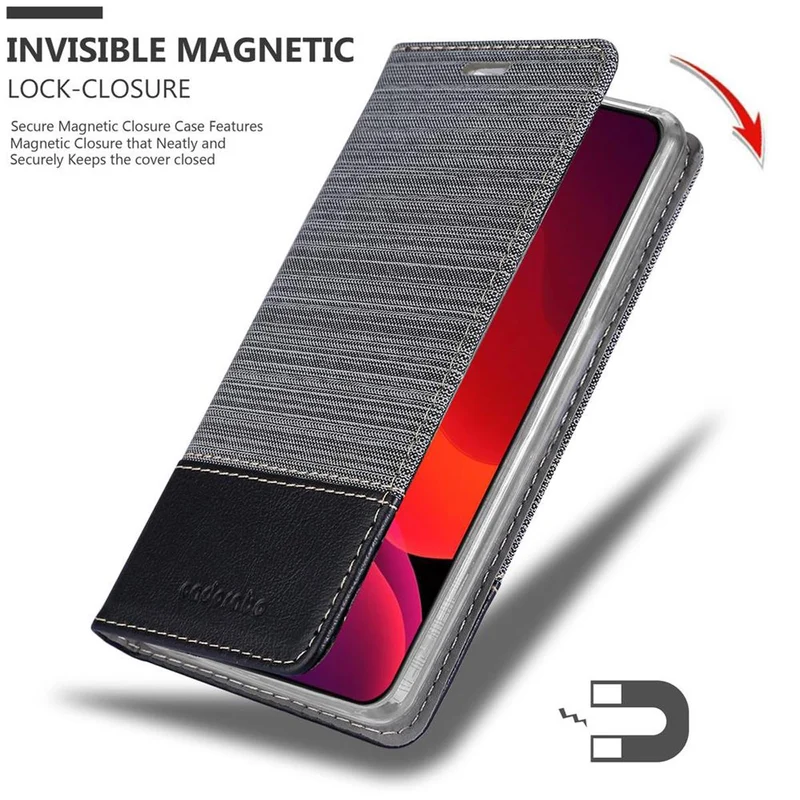 Cadorabo Hülle kompatibel mit Apple iPhone 12 / 12 PRO Schutzhülle mit Magnetverschluss, Standfunktion und Kartenfach