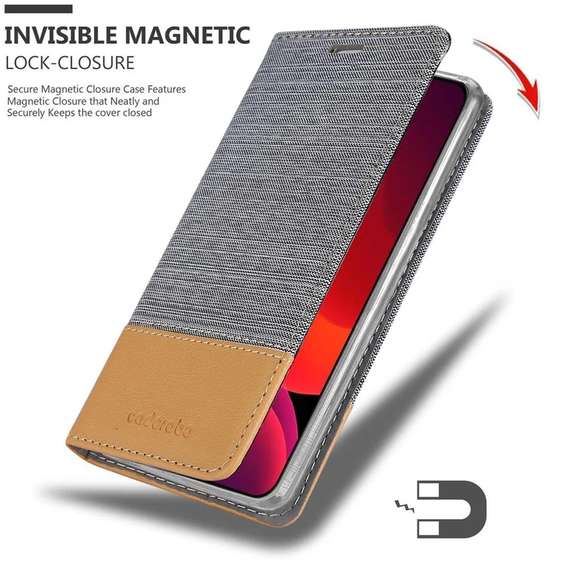 Cadorabo Hülle kompatibel mit Apple iPhone 12 / 12 PRO Schutzhülle mit Magnetverschluss, Standfunktion und Kartenfach