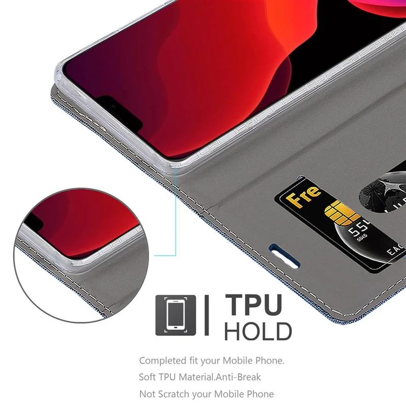 Cadorabo Hülle kompatibel mit Apple iPhone 12 / 12 PRO Schutzhülle mit Magnetverschluss, Standfunktion und Kartenfach