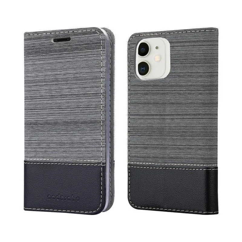 Cadorabo Hülle kompatibel mit Apple iPhone 12 MINI Schutzhülle mit Magnetverschluss, Standfunktion und Kartenfach