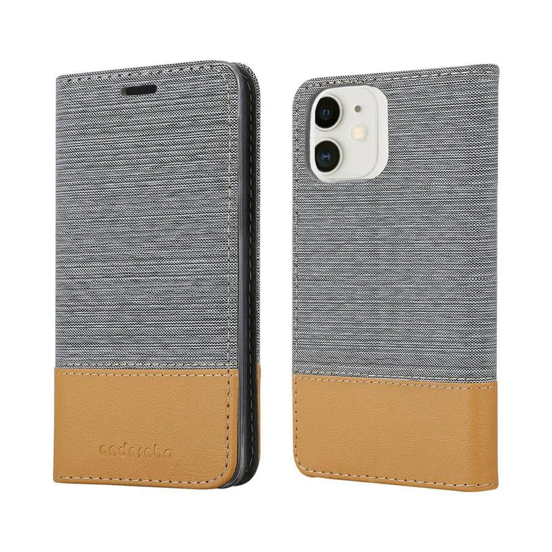 Cadorabo Hülle kompatibel mit Apple iPhone 12 MINI Schutzhülle mit Magnetverschluss, Standfunktion und Kartenfach