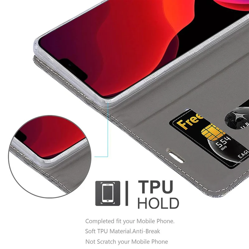 Cadorabo Hülle kompatibel mit Apple iPhone 12 MINI Schutzhülle mit Magnetverschluss, Standfunktion und Kartenfach