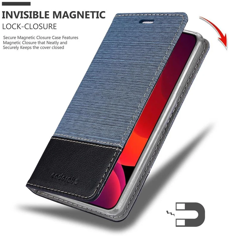 Cadorabo Hülle kompatibel mit Apple iPhone 12 MINI Schutzhülle mit Magnetverschluss, Standfunktion und Kartenfach