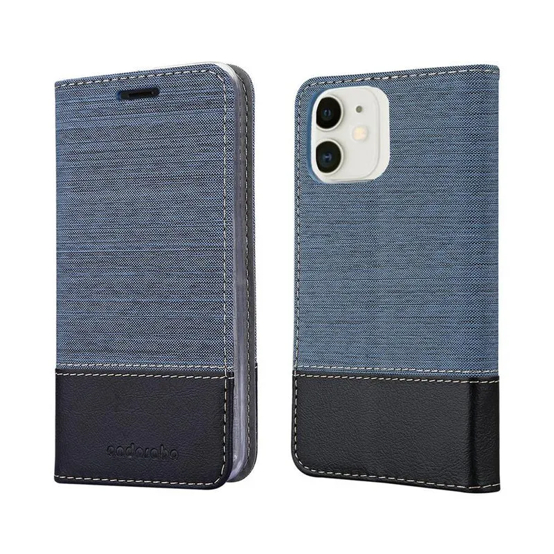 Cadorabo Hülle kompatibel mit Apple iPhone 12 MINI Schutzhülle mit Magnetverschluss, Standfunktion und Kartenfach