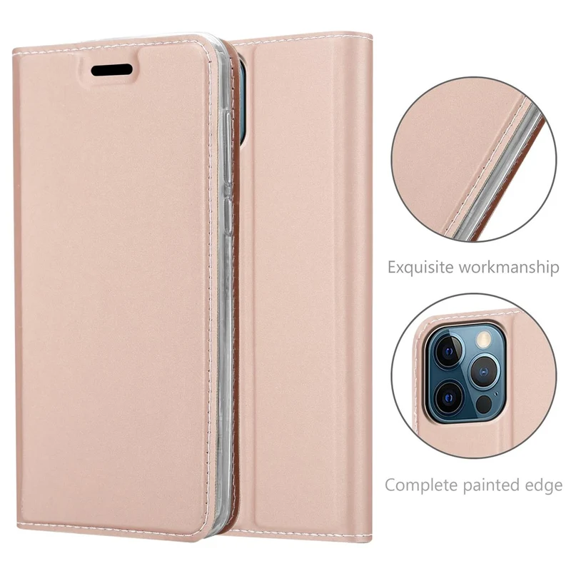 Cadorabo Hülle kompatibel mit Apple iPhone 12 PRO MAX Schutzhülle mit Magnetverschluss, Standfunktion und Kartenfach
