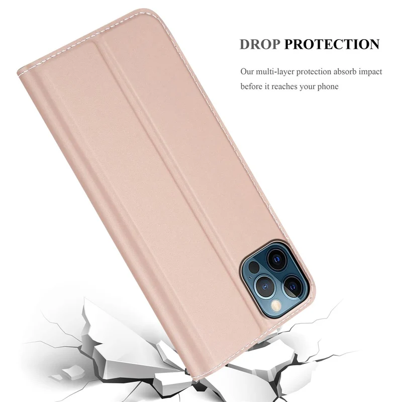 Cadorabo Hülle kompatibel mit Apple iPhone 12 PRO MAX Schutzhülle mit Magnetverschluss, Standfunktion und Kartenfach