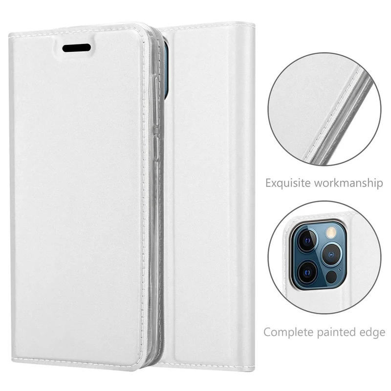 Cadorabo Hülle kompatibel mit Apple iPhone 12 PRO MAX Schutzhülle mit Magnetverschluss, Standfunktion und Kartenfach