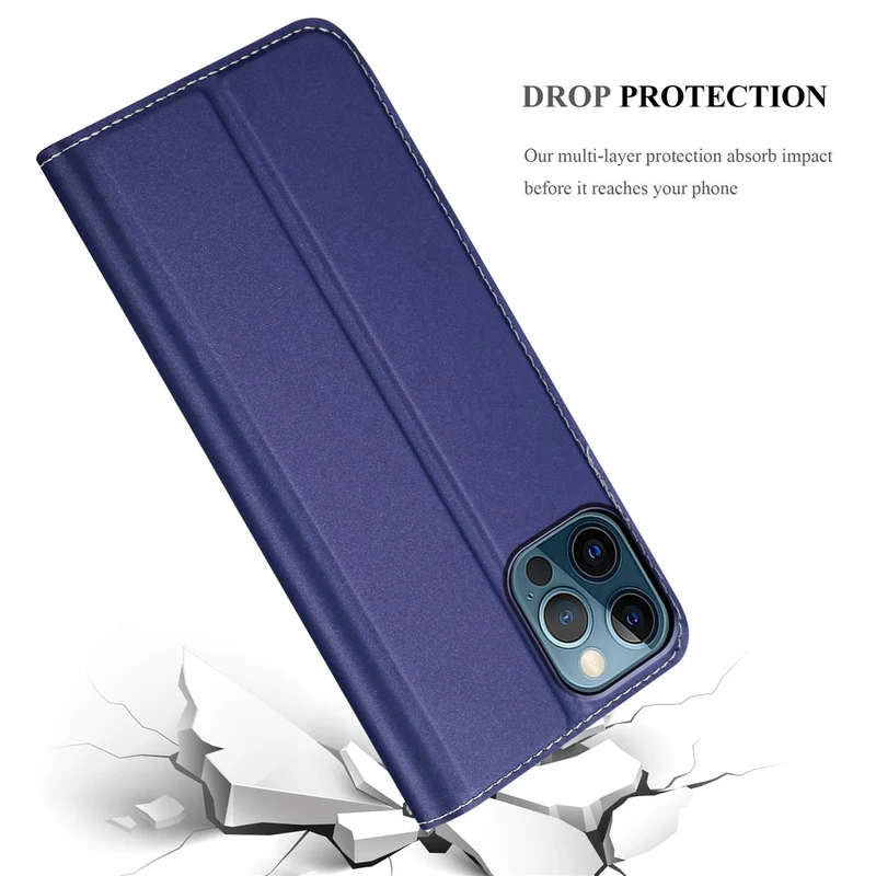 Cadorabo Hülle kompatibel mit Apple iPhone 12 / 12 PRO Schutzhülle mit Magnetverschluss, Standfunktion und Kartenfach