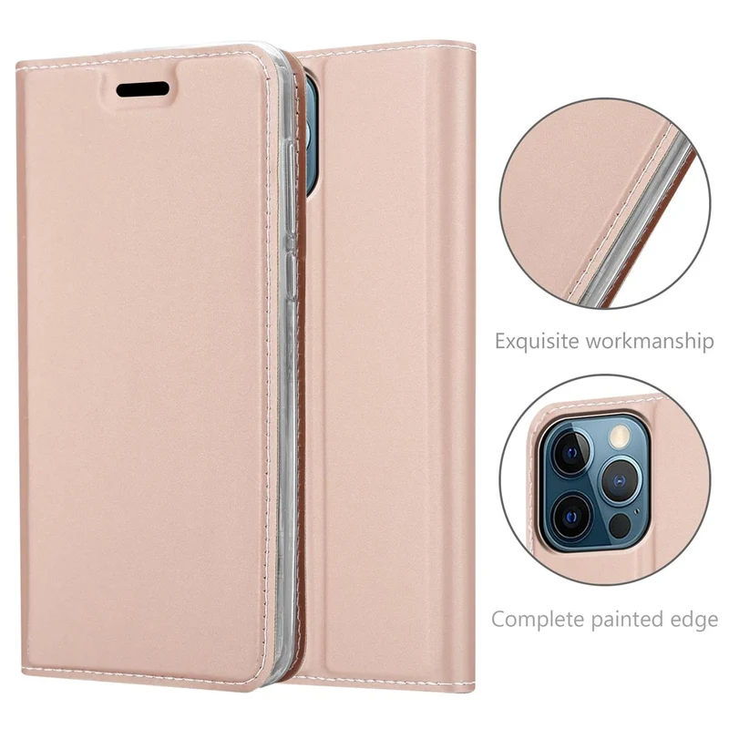 Cadorabo Hülle kompatibel mit Apple iPhone 12 / 12 PRO Schutzhülle mit Magnetverschluss, Standfunktion und Kartenfach
