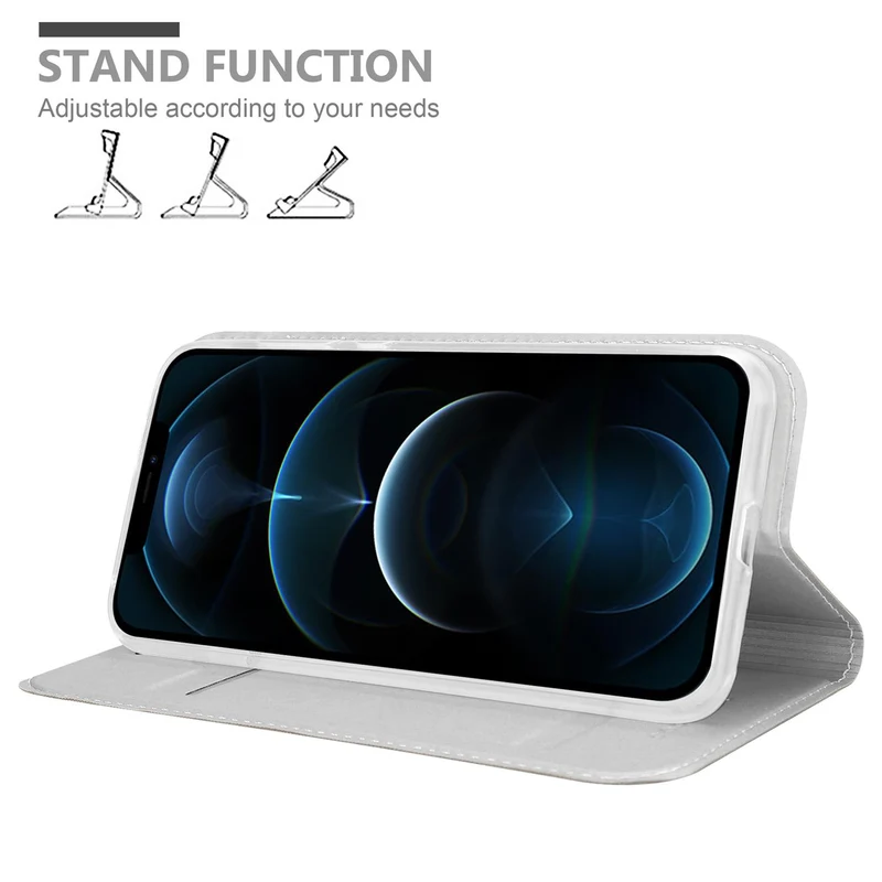 Cadorabo Hülle kompatibel mit Apple iPhone 12 / 12 PRO Schutzhülle mit Magnetverschluss, Standfunktion und Kartenfach
