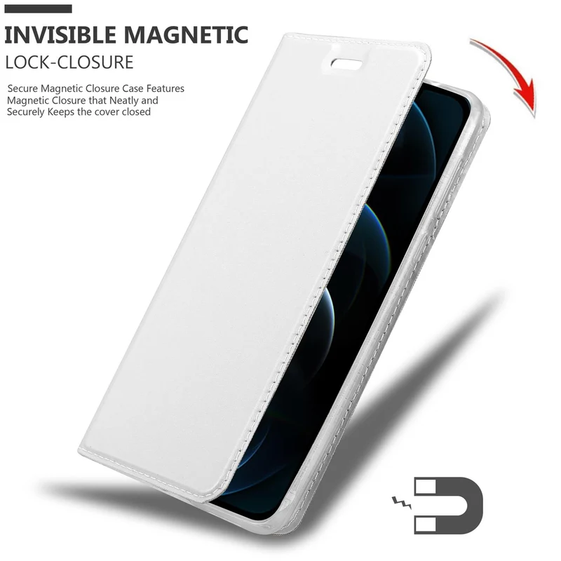 Cadorabo Hülle kompatibel mit Apple iPhone 12 / 12 PRO Schutzhülle mit Magnetverschluss, Standfunktion und Kartenfach