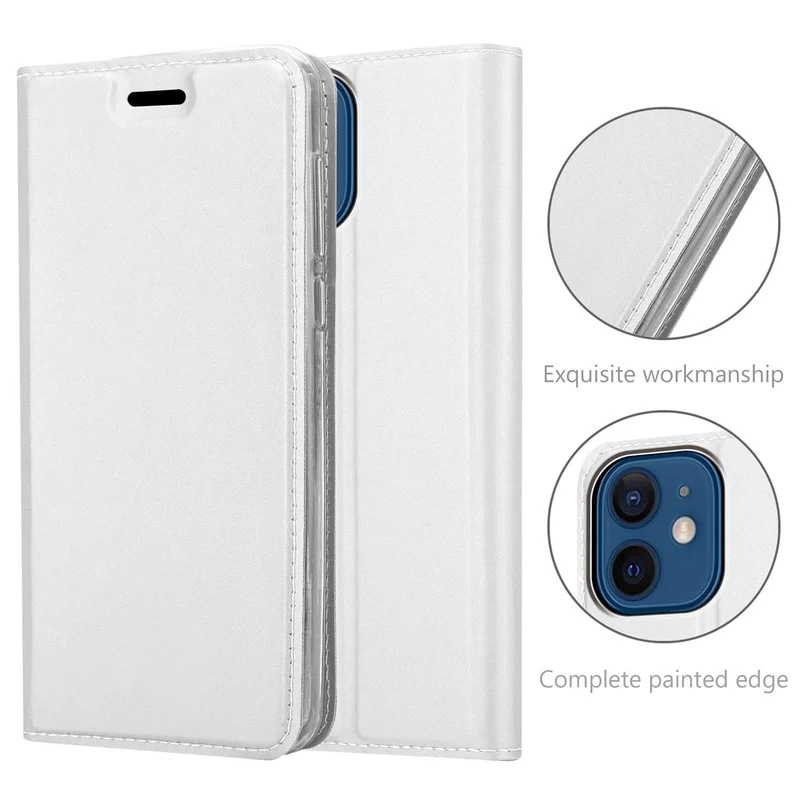 Cadorabo Hülle kompatibel mit Apple iPhone 12 MINI Schutzhülle mit Magnetverschluss, Standfunktion und Kartenfach