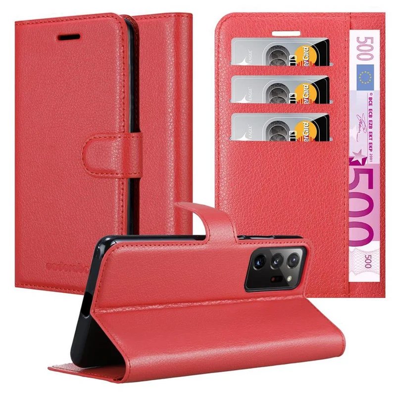 Cadorabo Hülle kompatibel mit Samsung Galaxy NOTE 20 PLUS Schutzhülle mit Magnetverschluss, Standfunktion und Kartenfach