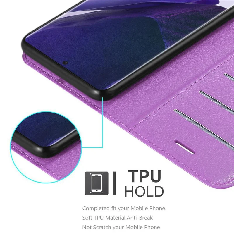 Cadorabo Hülle kompatibel mit Samsung Galaxy NOTE 20 PLUS Schutzhülle mit Magnetverschluss, Standfunktion und Kartenfach