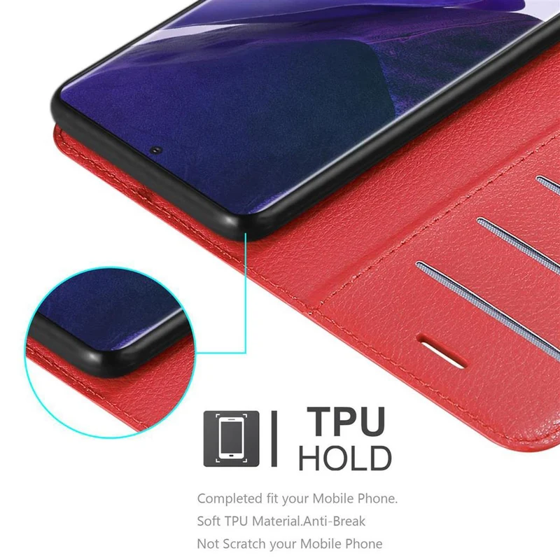 Cadorabo Hülle kompatibel mit Samsung Galaxy NOTE 20 PLUS Schutzhülle mit Magnetverschluss, Standfunktion und Kartenfach