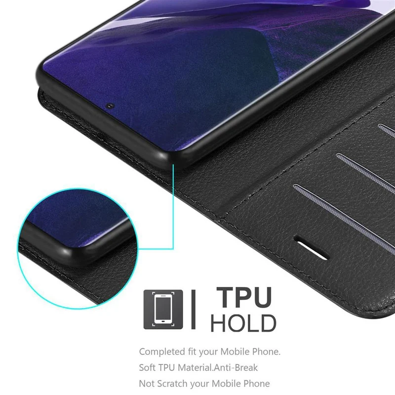 Cadorabo Hülle kompatibel mit Samsung Galaxy NOTE 20 PLUS Schutzhülle mit Magnetverschluss, Standfunktion und Kartenfach