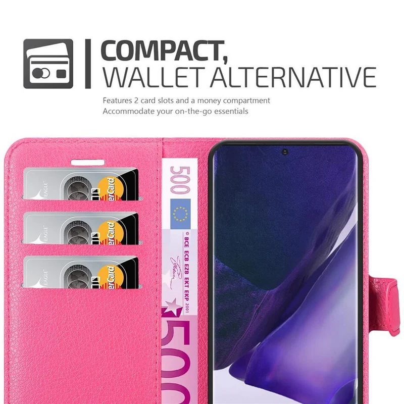 Cadorabo Hülle kompatibel mit Samsung Galaxy NOTE 20 PLUS Schutzhülle mit Magnetverschluss, Standfunktion und Kartenfach