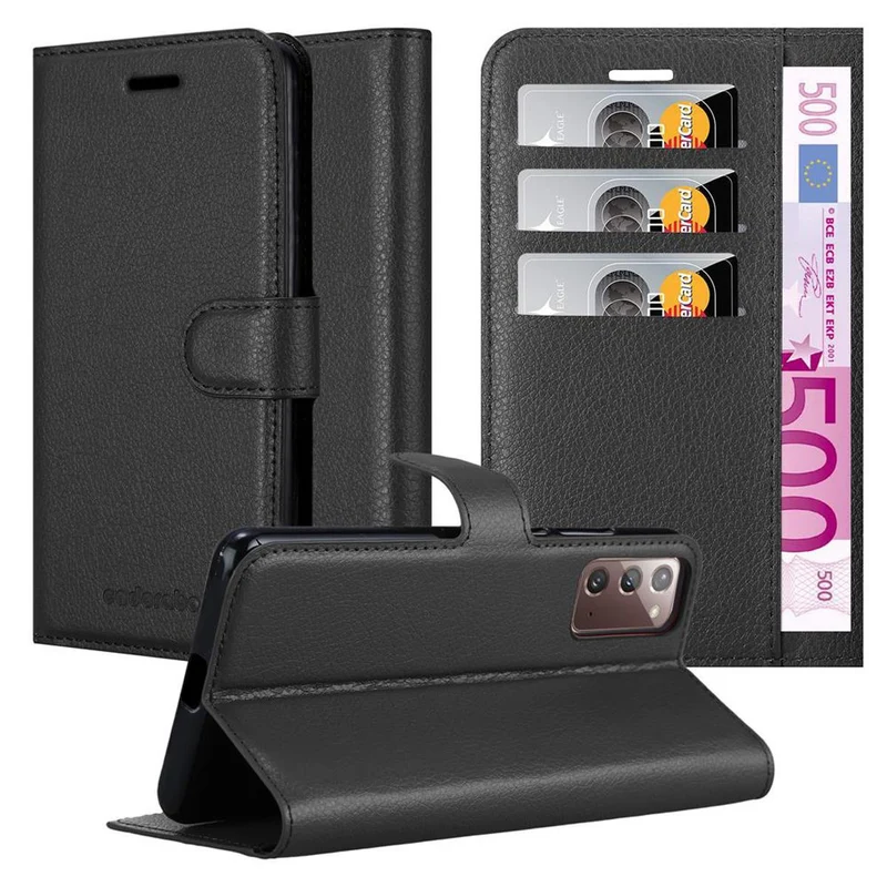 Cadorabo Hülle kompatibel mit Samsung Galaxy NOTE 20 Schutzhülle mit Magnetverschluss, Standfunktion und Kartenfach