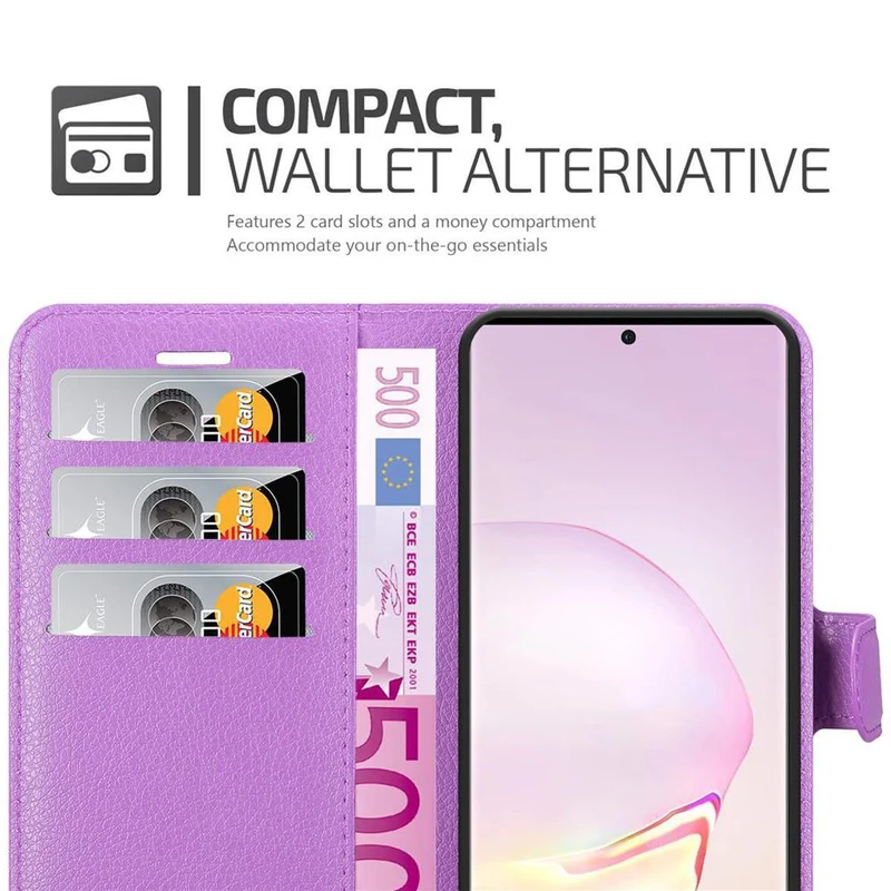 Cadorabo Hülle kompatibel mit Samsung Galaxy NOTE 20 Schutzhülle mit Magnetverschluss, Standfunktion und Kartenfach