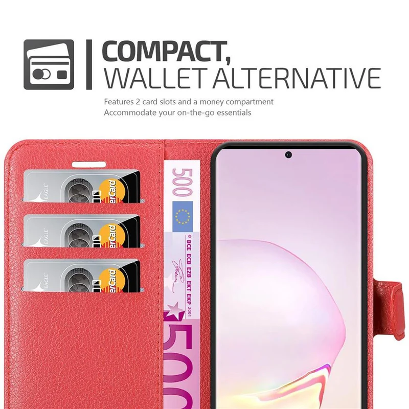 Cadorabo Hülle kompatibel mit Samsung Galaxy NOTE 20 Schutzhülle mit Magnetverschluss, Standfunktion und Kartenfach