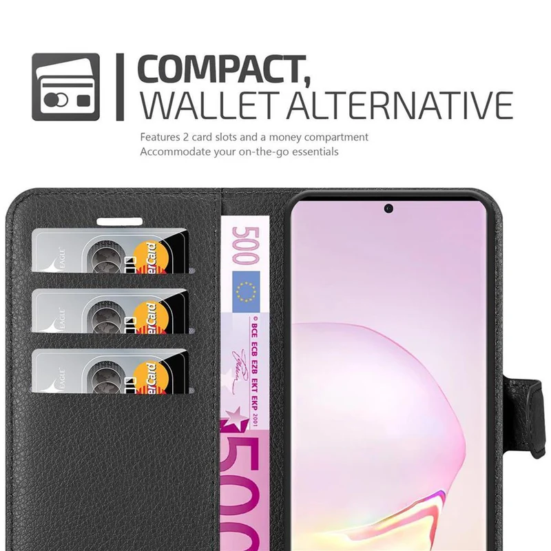 Cadorabo Hülle kompatibel mit Samsung Galaxy NOTE 20 Schutzhülle mit Magnetverschluss, Standfunktion und Kartenfach