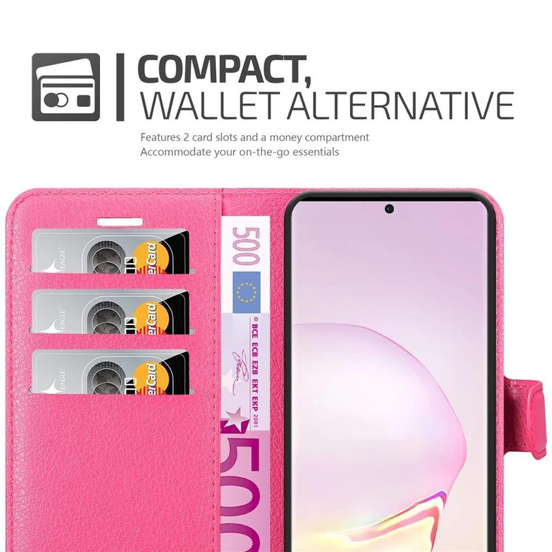 Cadorabo Hülle kompatibel mit Samsung Galaxy NOTE 20 Schutzhülle mit Magnetverschluss, Standfunktion und Kartenfach