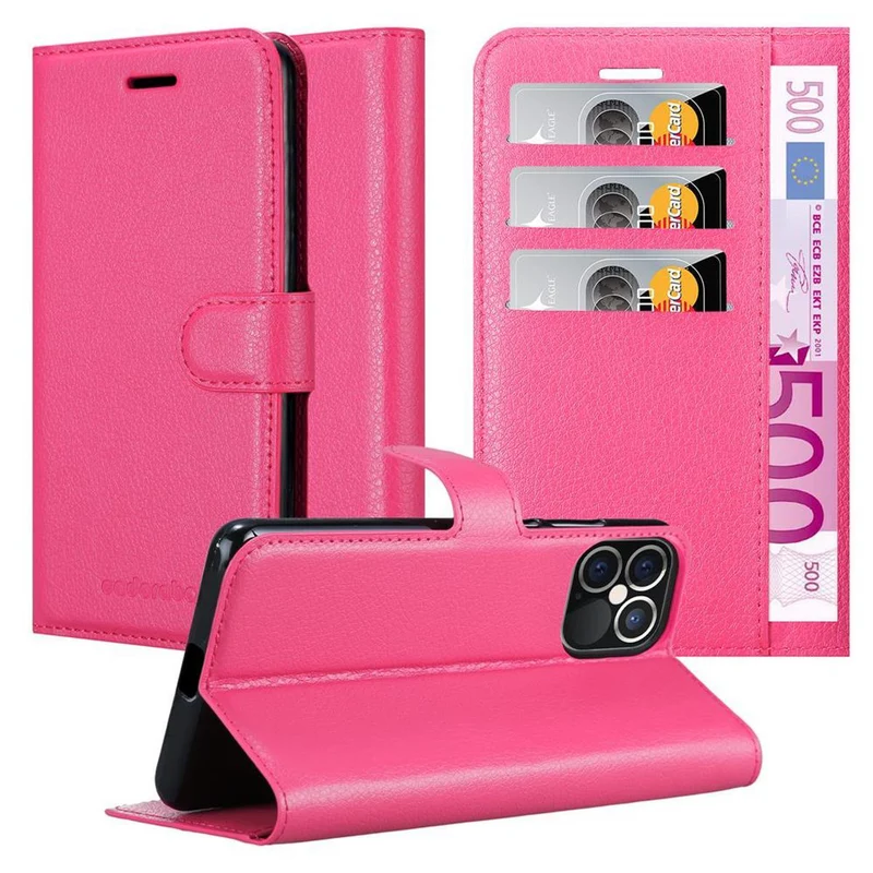 Cadorabo Hülle kompatibel mit Apple iPhone 12 PRO MAX Schutzhülle mit Magnetverschluss, Standfunktion und Kartenfach