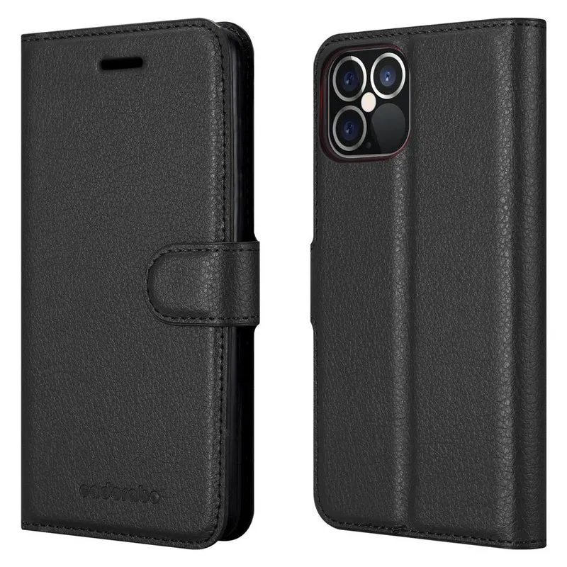 Cadorabo Hülle kompatibel mit Apple iPhone 12 PRO MAX Schutzhülle mit Magnetverschluss, Standfunktion und Kartenfach
